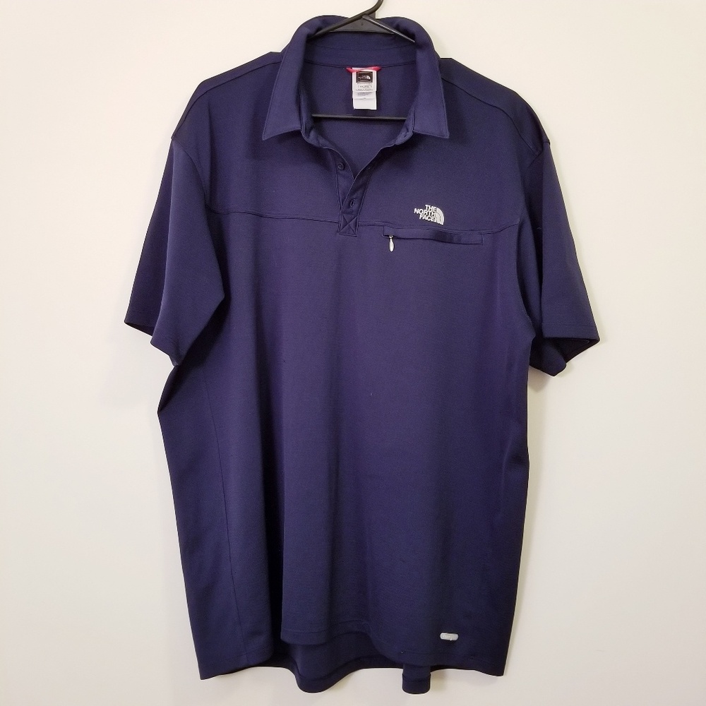North Face XXL Navy Blue Short Sleeve Polo Shirt